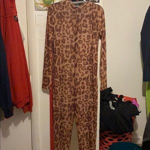 Leopard jumpsuit.
